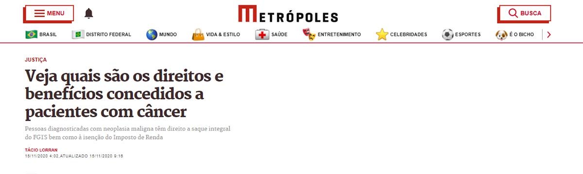 Veja quais são os direitos e benefícios concedidos a pacientes com câncer